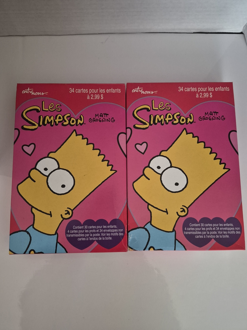 The Simpsons Bart Simpson Vintage Valentines Day Cards Lot Sealed French